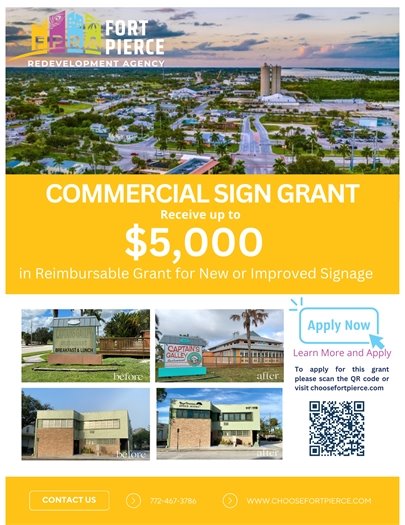 Fort Pierce Redevelopment Agency Offers $5,000 Commercial Sign Grants to Support Local Businesses